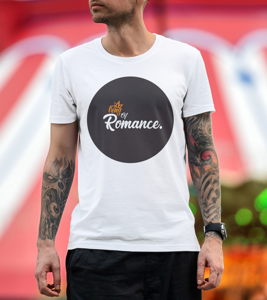King Of Romance Crown Icon Typography T-Shirt