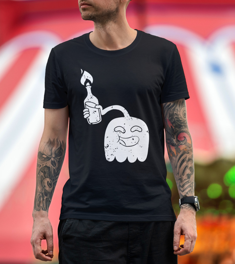 Regular Show Molotov Ghost Holding Flaming Bottle T-Shirt
