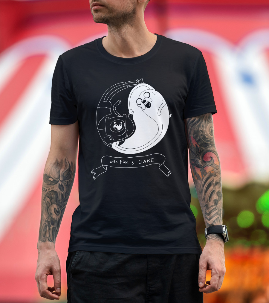 Adventure Tao with Finn and Jake Yin Yang T-Shirt