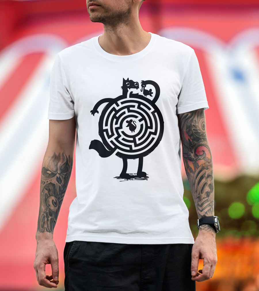 Amazing Cat Maze Eating Fish T-Shirt