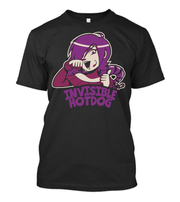 Invisible Hotdog Anime Character Eating Gesture T-Shirt