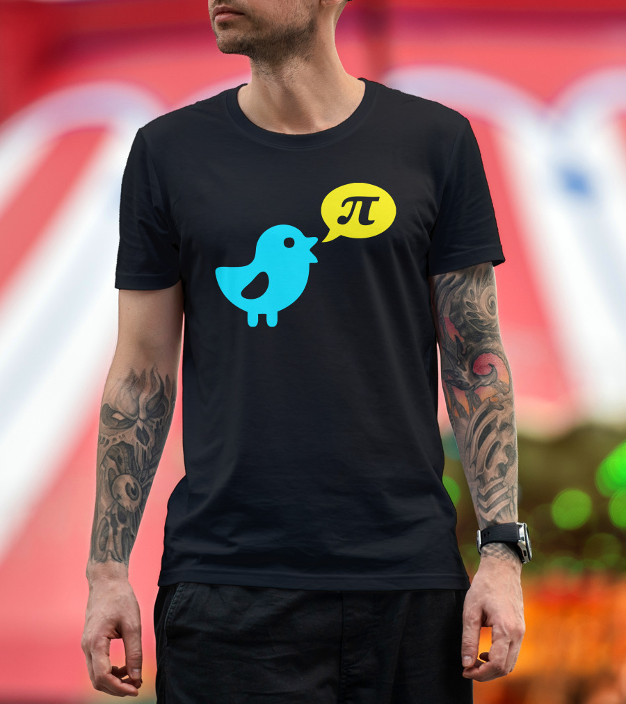 Nerd Bird Pi Symbol Speech Bubble Cartoon T-Shirt