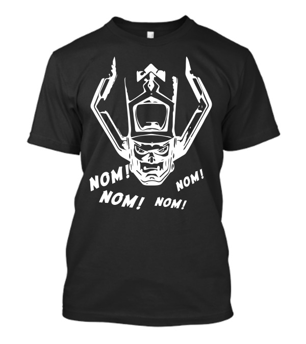Nom Nom Nom Galactus White Black T-Shirt