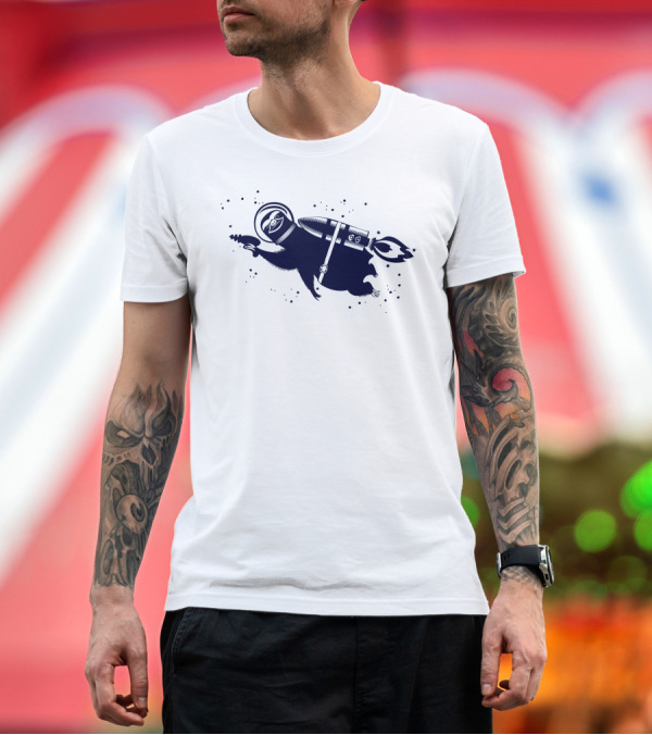 Premium T-Shirt: Outer Space Sloth with Rocket and Ray Gun in Galactic Adventure T-Shirt Outer Space Sloth with Rocket and Ray Gun in Galactic Adventure T-Shirt