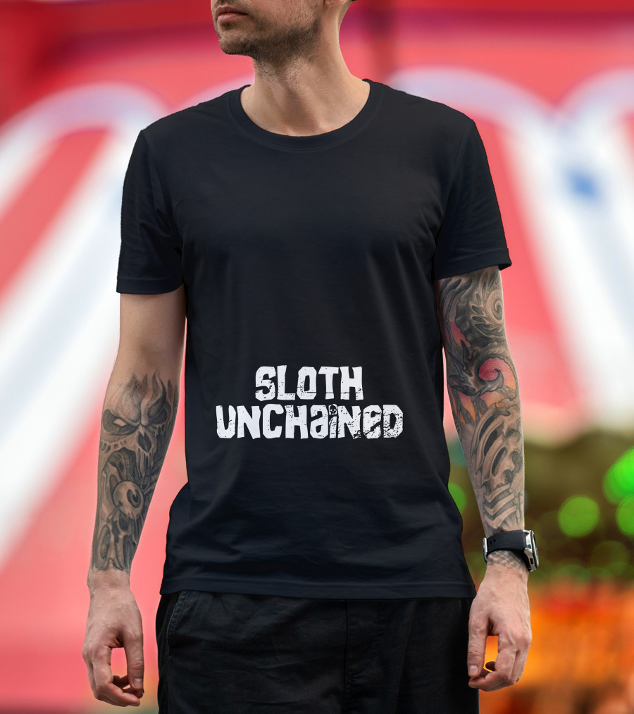 Sloth Unchained Breaking Free Silhouette with Chains T-Shirt