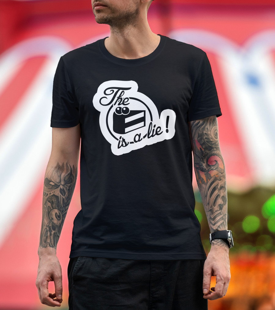 The Cake Is A Lie Portal Meme Emblem T-Shirt