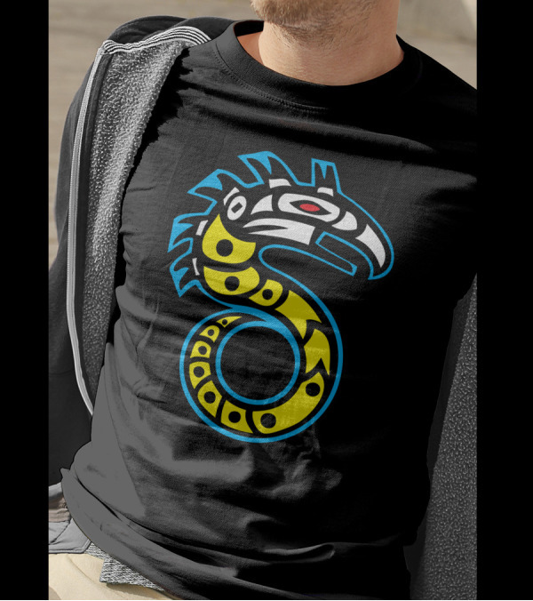 The Run Of Shadow Tribal Serpent And Bird Fusion T-Shirt