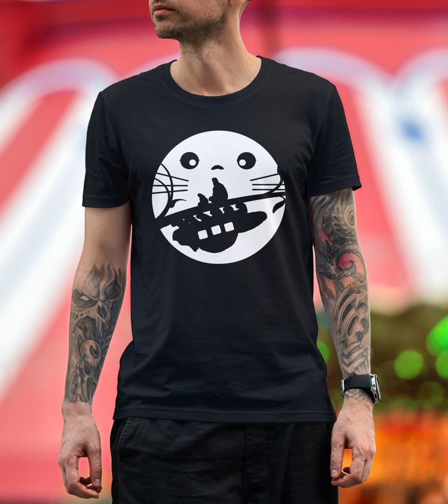 Walk This Way Totoro Catbus Silhouette Scene T-Shirt