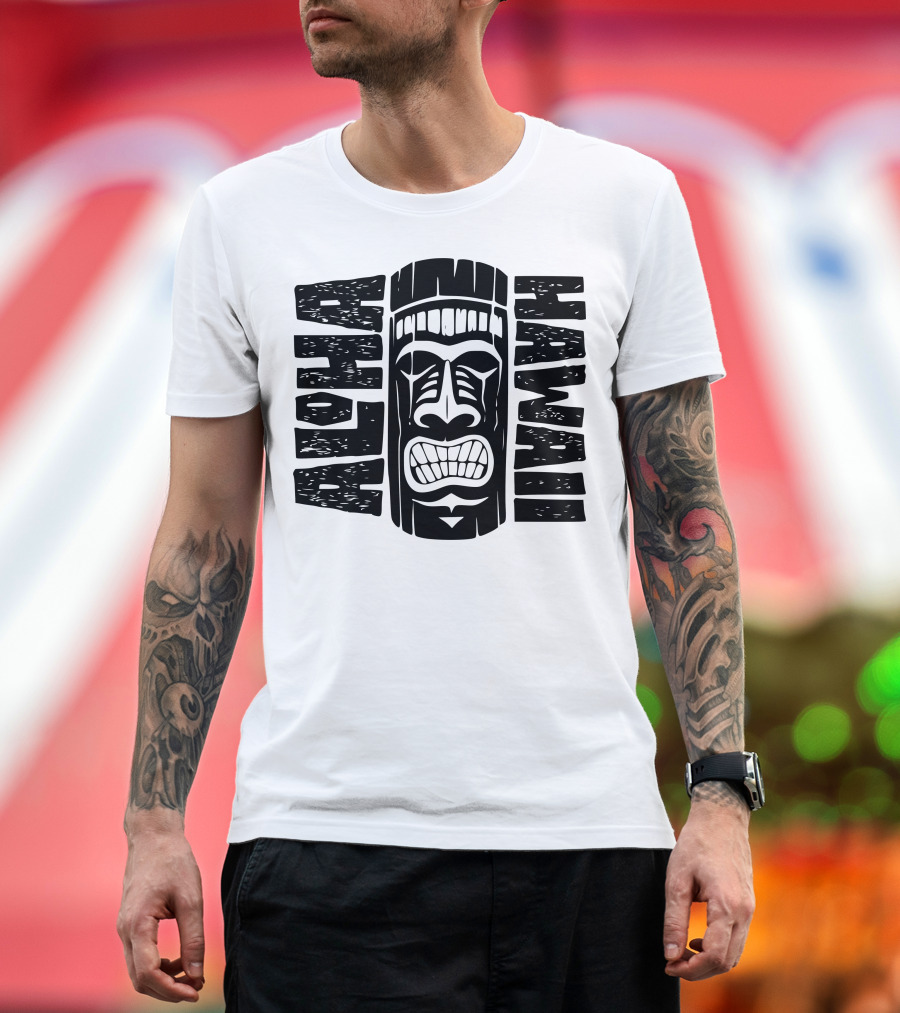 Aloha Hawaii Tiki Mask T-Shirt