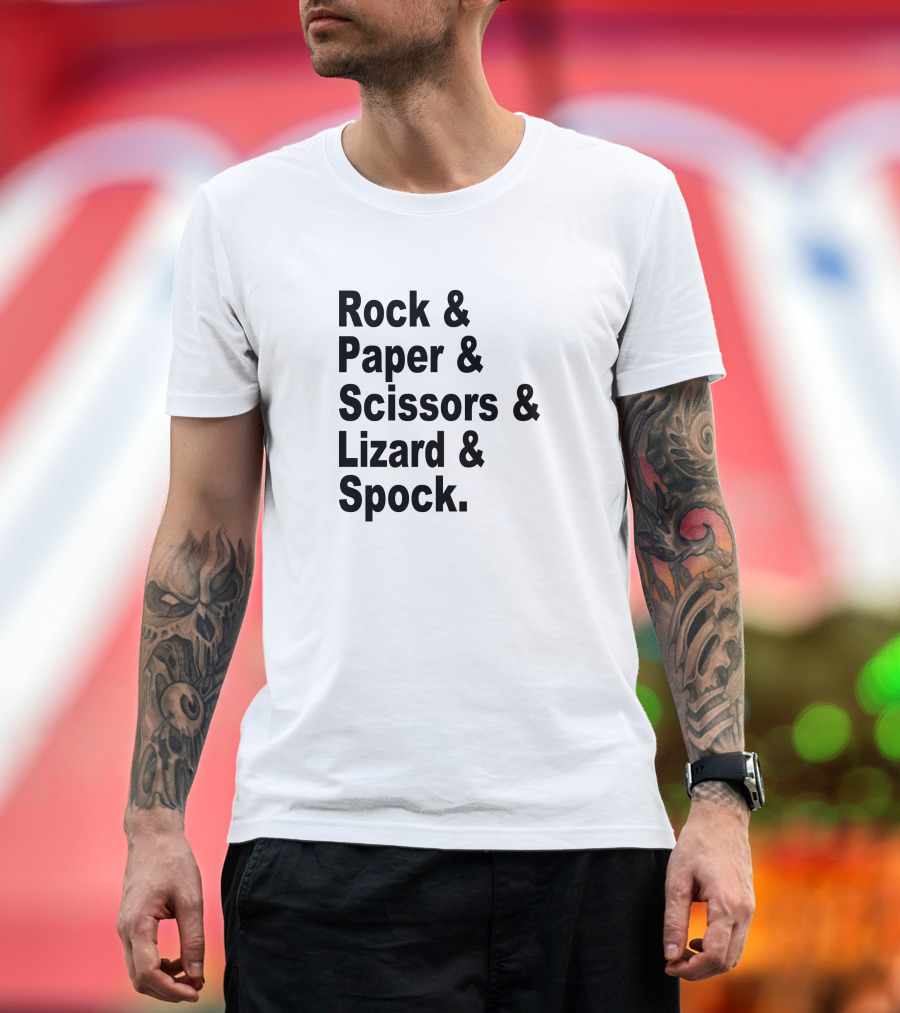Rock Paper Scissors Lizard Spock Big Bang Theory Geek Nerd T-Shirt