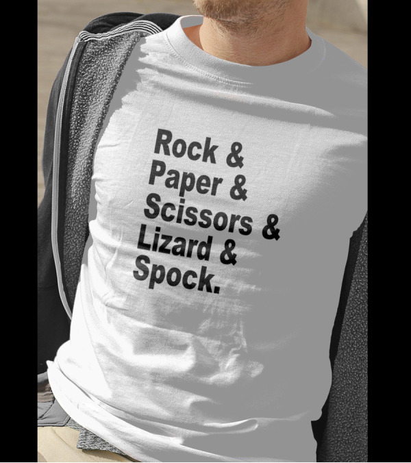 Rock Paper Scissors Lizard Spock Big Bang Theory Geek Nerd T-Shirt