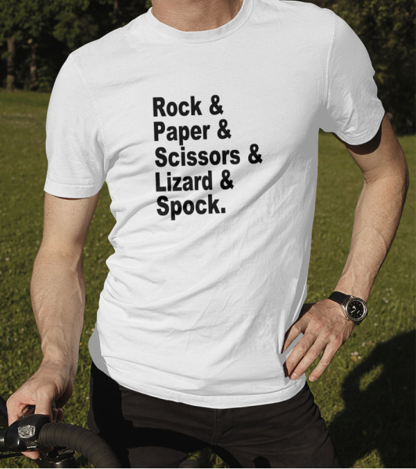 Rock Paper Scissors Lizard Spock Big Bang Theory Geek Nerd T-Shirt