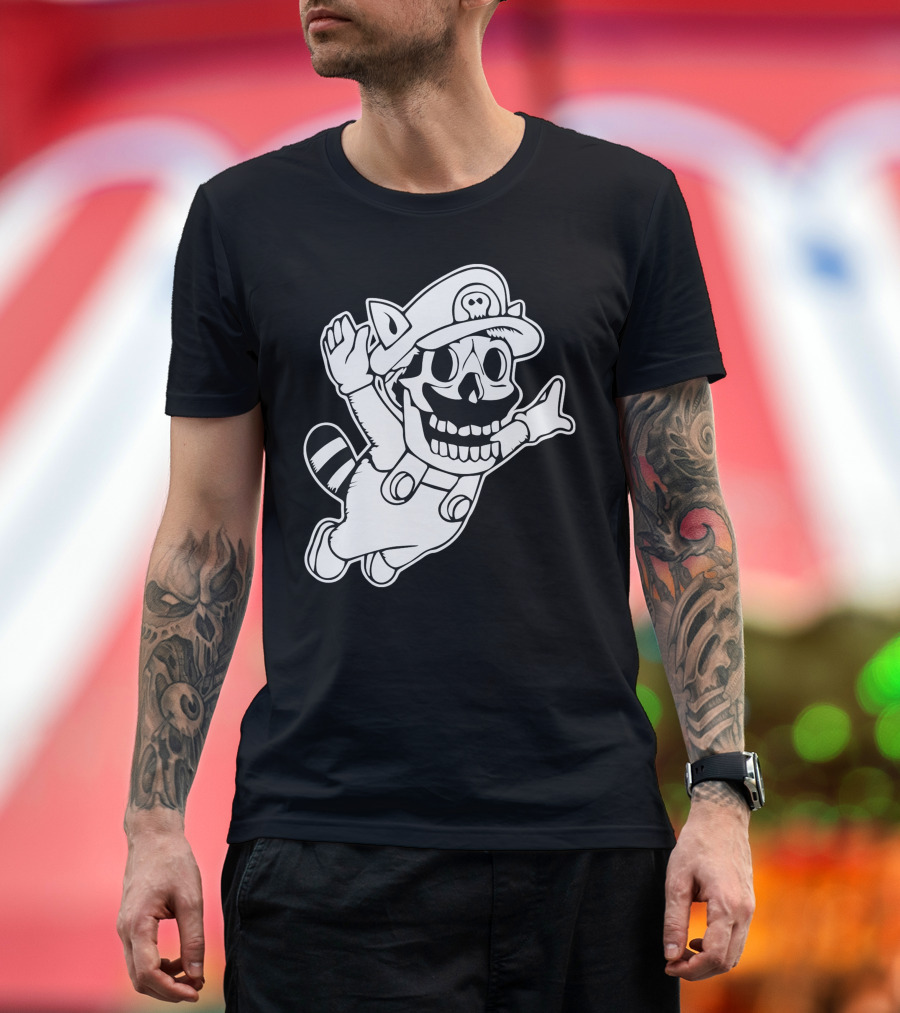 Super Mario Skull Racoon T-Shirt