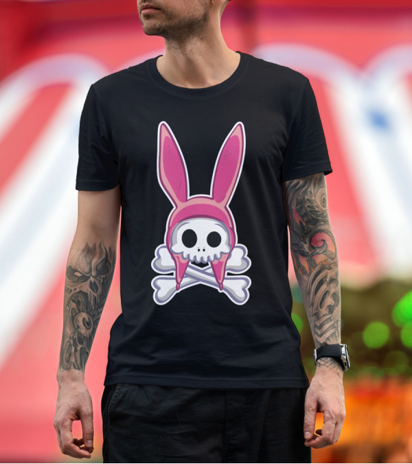 Premium T-Shirt: Taking It To My Grave Pink Bunny Skull and Crossbones T-Shirt Taking It To My Grave Pink Bunny Skull and Crossbones T-Shirt