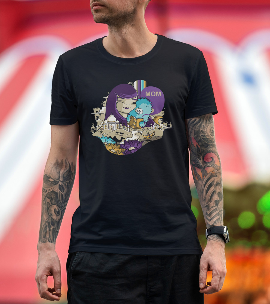 Mom Reader Taj Mahal Fantasy Scene T-Shirt