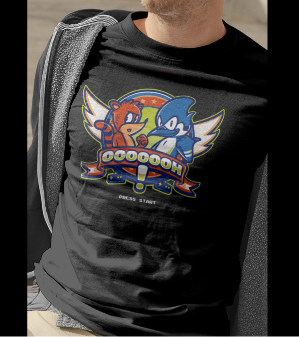Oooooh Press Start Featuring Iconic Duo And Nostalgic Wings T-Shirt