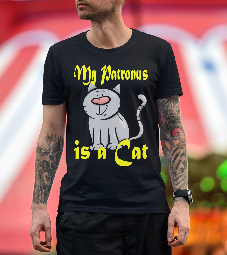 My Patronus Is A Cat Funny Cartoon T-Shirt