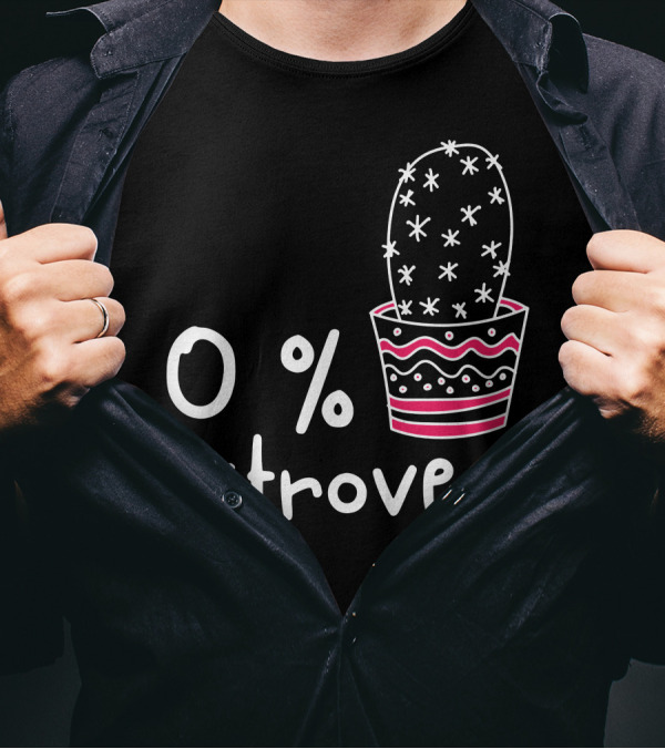 0% Extrovert Funny Cute Sarcastic Cactus T-Shirt