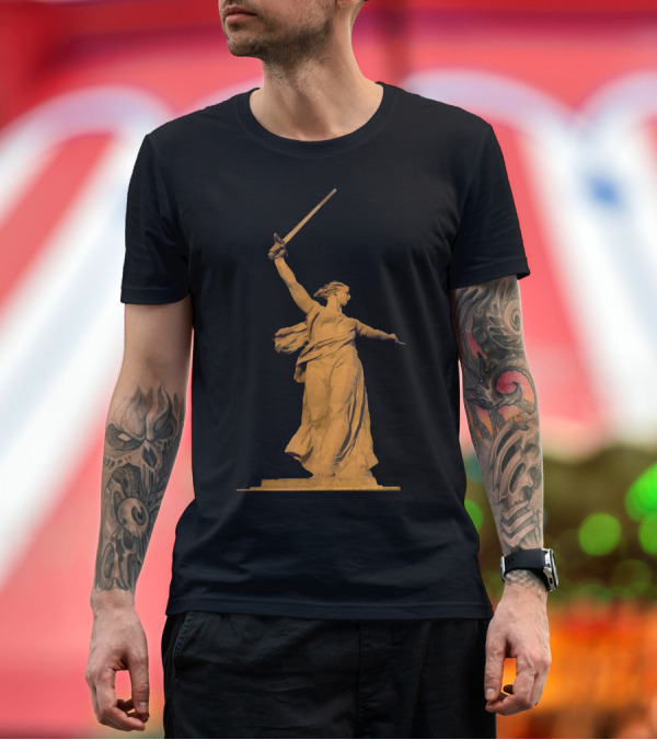 Premium T-Shirt: The Motherland Calls Monument Battle of Stalingrad Sword in Hand T-Shirt The Motherland Calls Monument Battle of Stalingrad Sword in Hand T-Shirt
