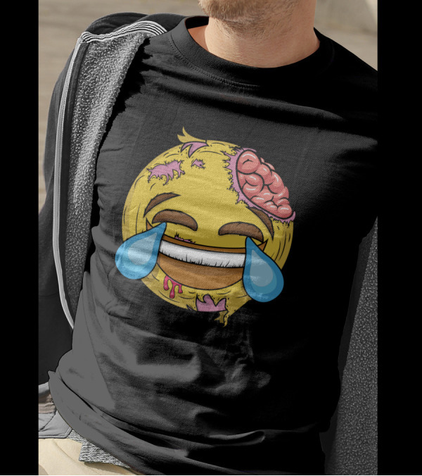Famous Laugh-Cry Emoji Zombie Transformation T-Shirt