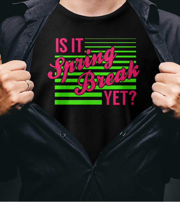 Is It Spring Break Yet Neon Stripes T-Shirt
