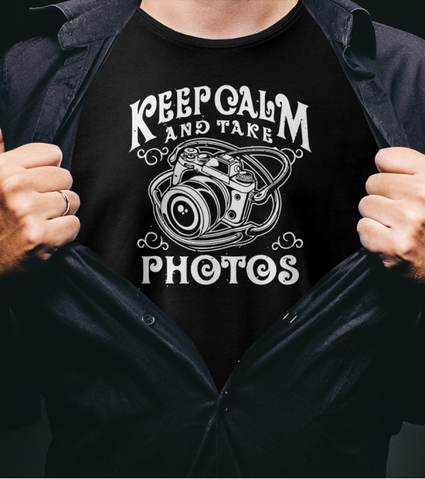 Keep Calm And Take Photos Vintage Camera T-Shirt