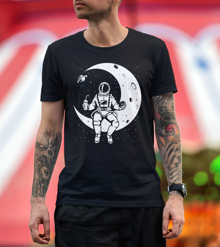 Launch Break Astronaut Moon Donut Planet T-Shirt