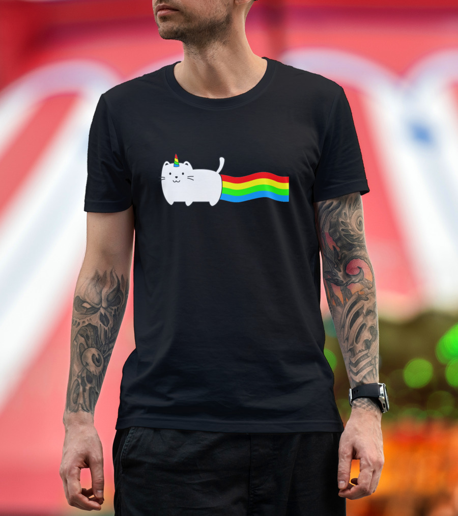 Magical Cat Unicorn Rainbow Poptart T-Shirt