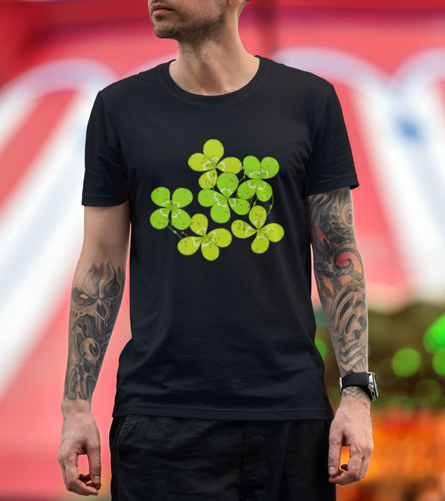 Clovers with Dewdrops Vector T-Shirt