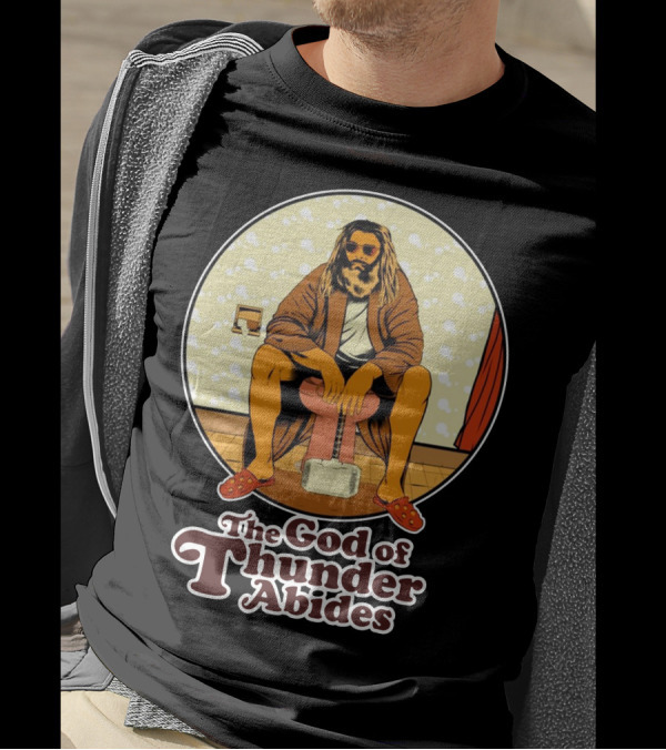 The God Of Thunder Abides In Bathrobe With Hammer And Red Sandals T-Shirt
