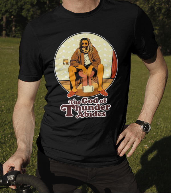 The God Of Thunder Abides In Bathrobe With Hammer And Red Sandals T-Shirt