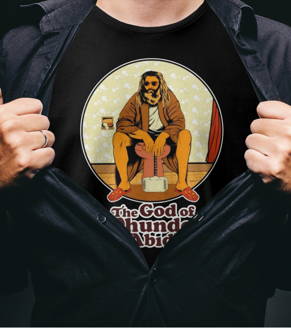 The God Of Thunder Abides In Bathrobe With Hammer And Red Sandals T-Shirt
