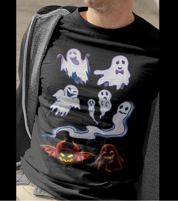 Ghosts And Devils Halloween Creatures Collection T-Shirt