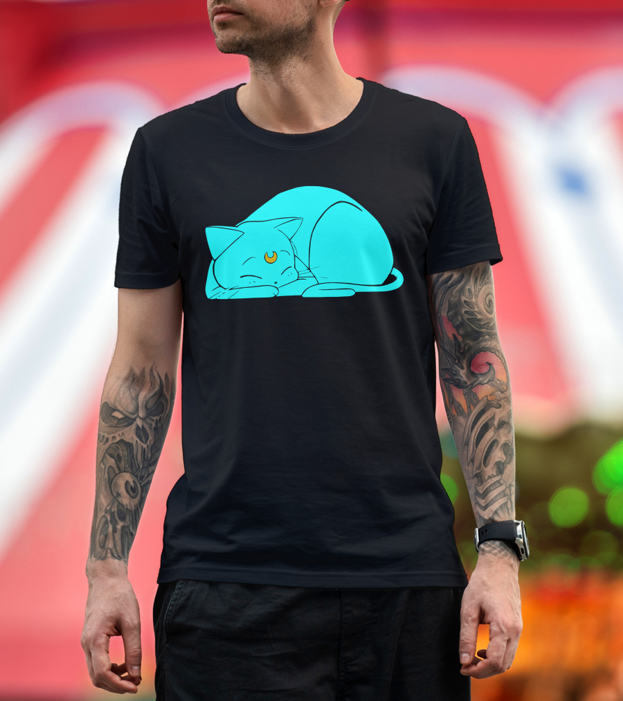 Sailor Moon Luna Sleeping Moon Cat Cloak Twilight Nap T-Shirt