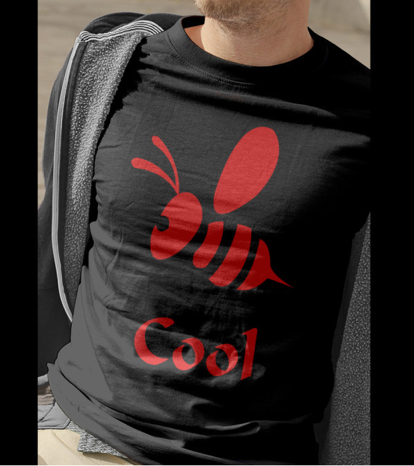 Cool Red Bee Puzzle Graphics T-Shirt