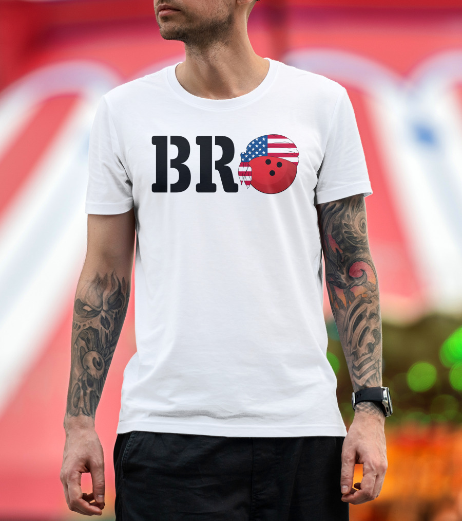 Bowling Bro America Flag Headband T-Shirt