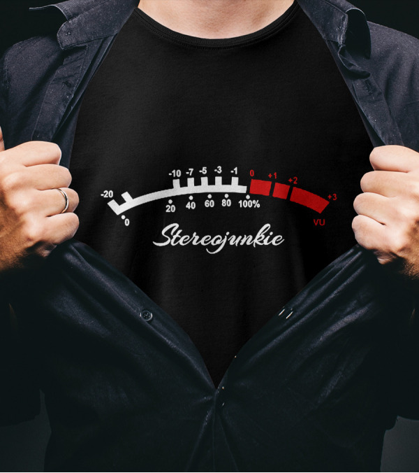 Stereojunkie Retro Db Petrol Blue VU Meter T-Shirt