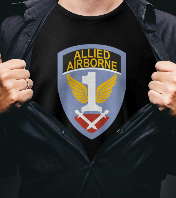 First Allied Airborne Army Insignia 1 With Wings And Crossed Swords T-Shirt