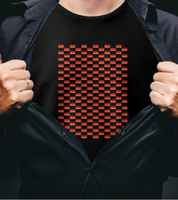 Supernova Red Yellow Checkered T-Shirt