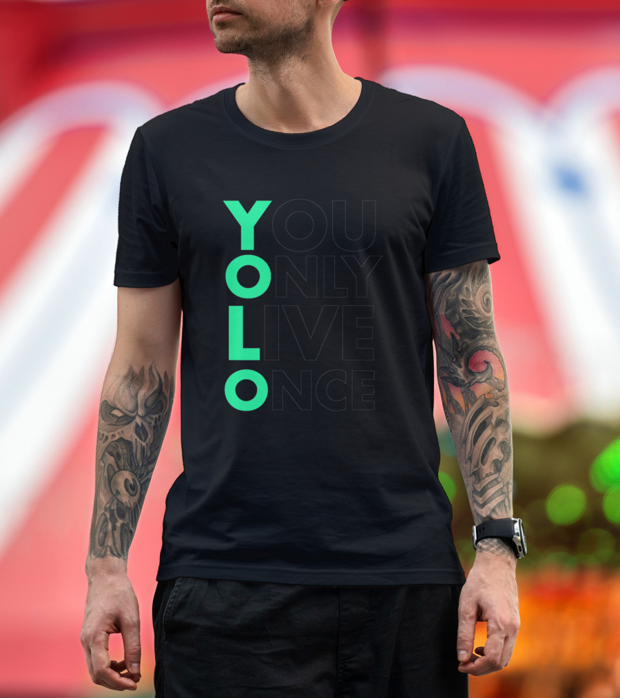 YOLO You Only Live Once Bold Green T-Shirt