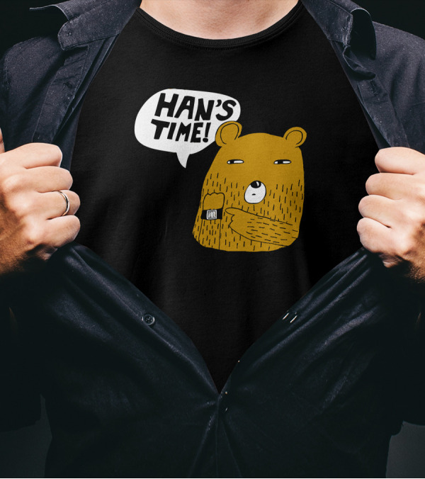 Han's Time Bear Holding Watch T-Shirt