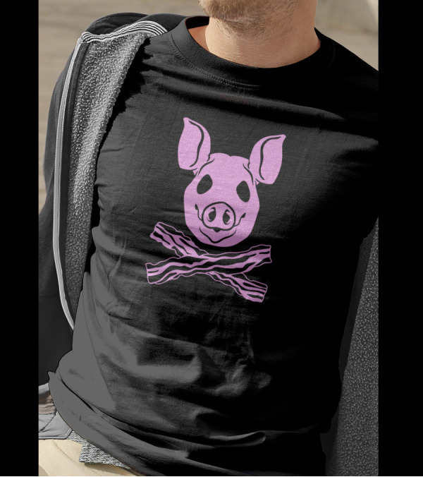 Pig Head With Crossed Bacon Strips T-Shirt