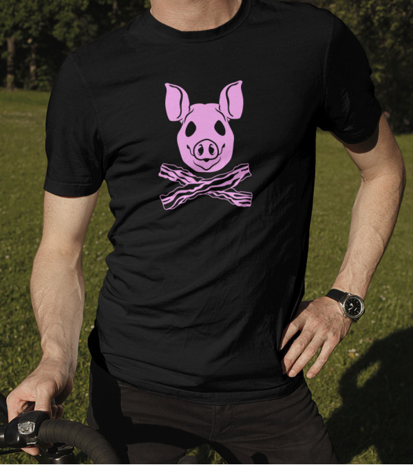Pig Head With Crossed Bacon Strips T-Shirt