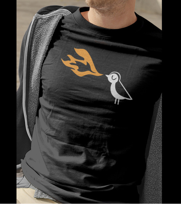 Piu Piu Bird Fire Breath Minimalist T-Shirt