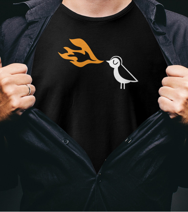 Piu Piu Bird Fire Breath Minimalist T-Shirt