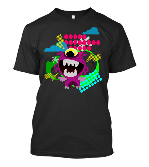 Yokai Baka Monster With Eye And Colorful Geometric T-Shirt