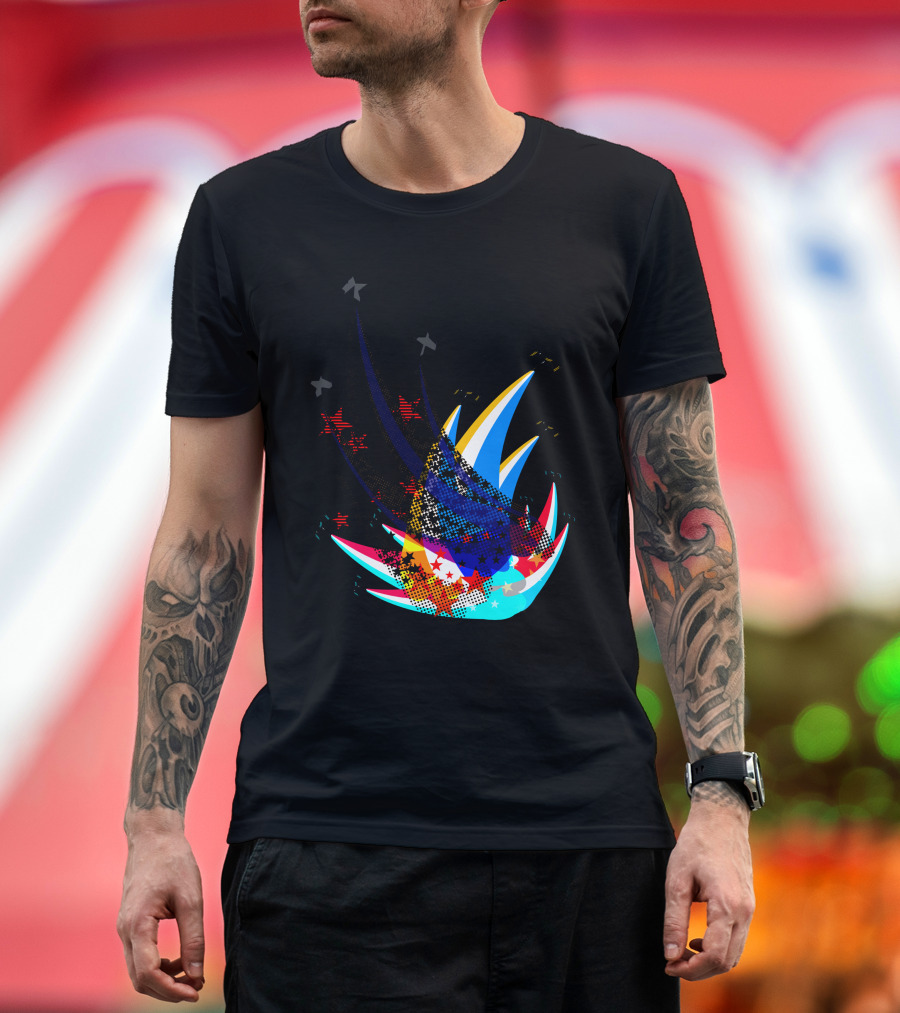 Sabre Flight Jet Streaks with Dynamic Color Bursts T-Shirt