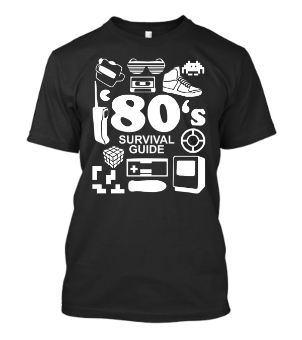 80's Survival Guide Cassette High Sunglasses Sneakers Cube Controller Joystick T-Shirt