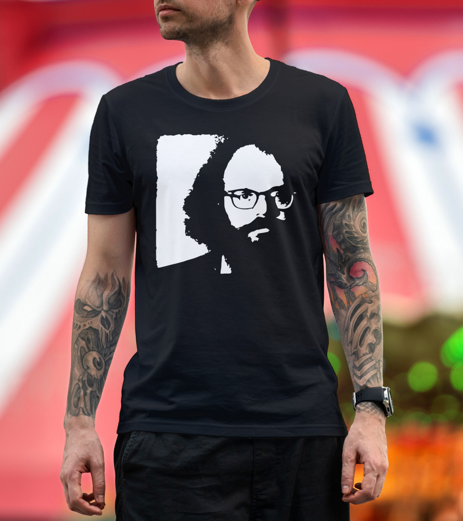 Allen Ginsberg Beat Generation Poet Black and White Iconic T-Shirt