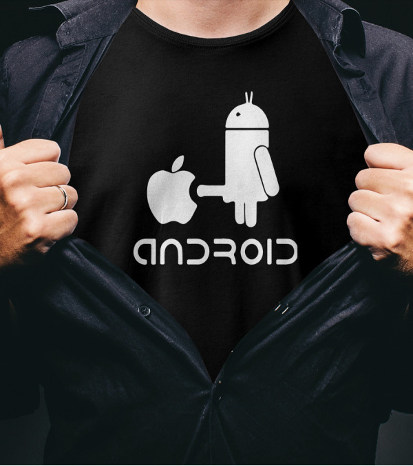 Android Robot Eating Apple T-Shirt
